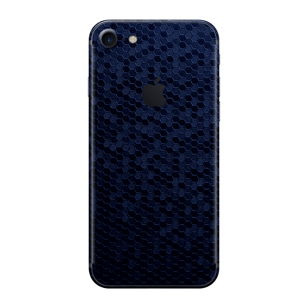 iPhone 8 Luxuria Navy Blue Honeycomb 3D Textured Skin Wrap Sticker Decal Cover Protector by EasySkinz | EasySkinz.com