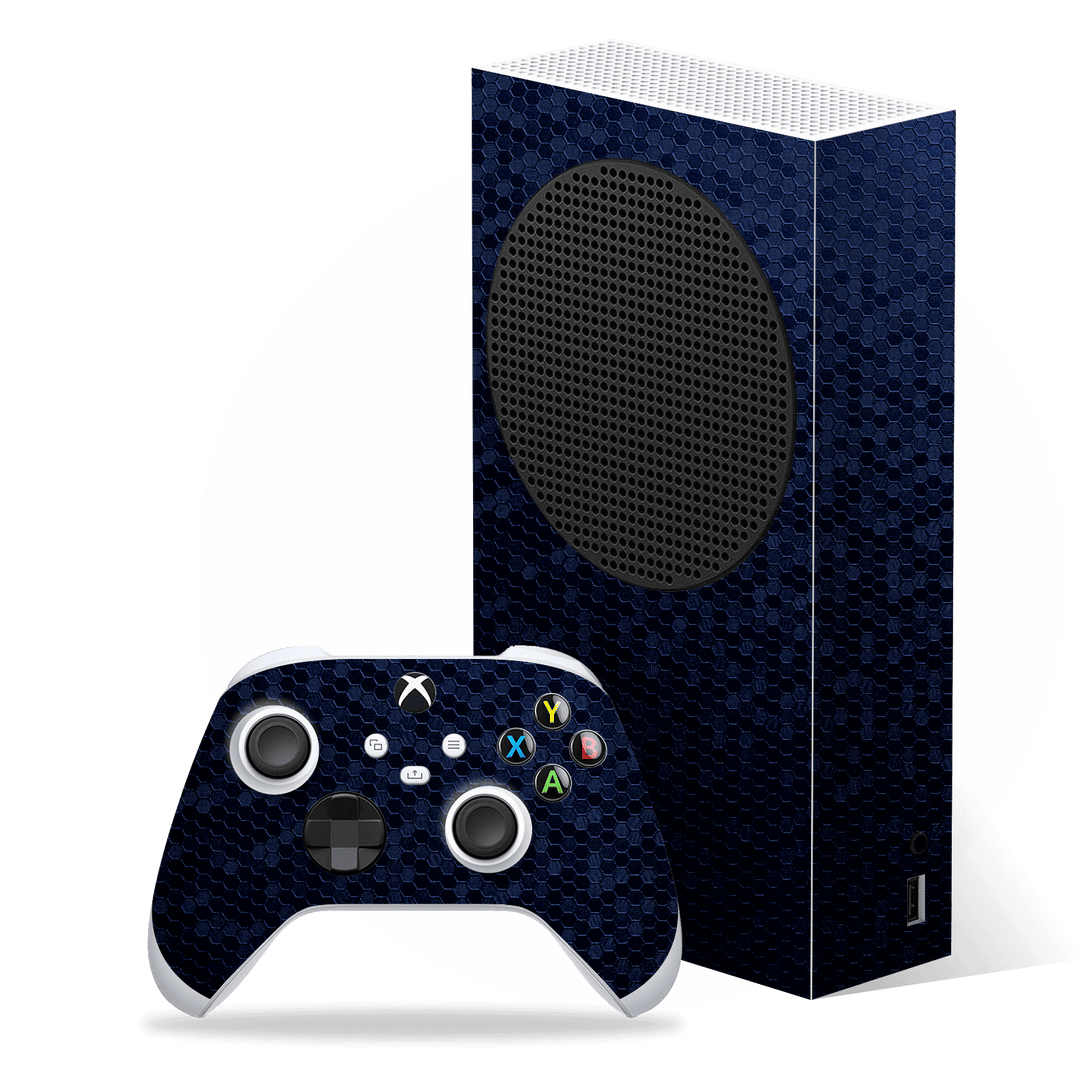 XBOX Series S Navy Blue Honeycomb 3D Textured Skin Wrap Sticker Decal Cover Protector by EasySkinz