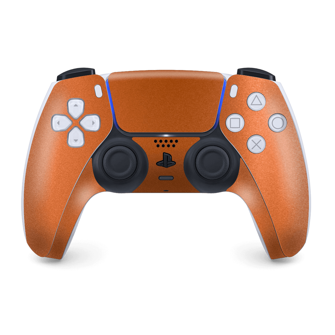 PS5 Playstation 5 DualSense Wireless Controller Skin - Hot Copper Metallic Matt Matte Skin Wrap Decal Cover Protector by EasySkinz | EasySkinz.com