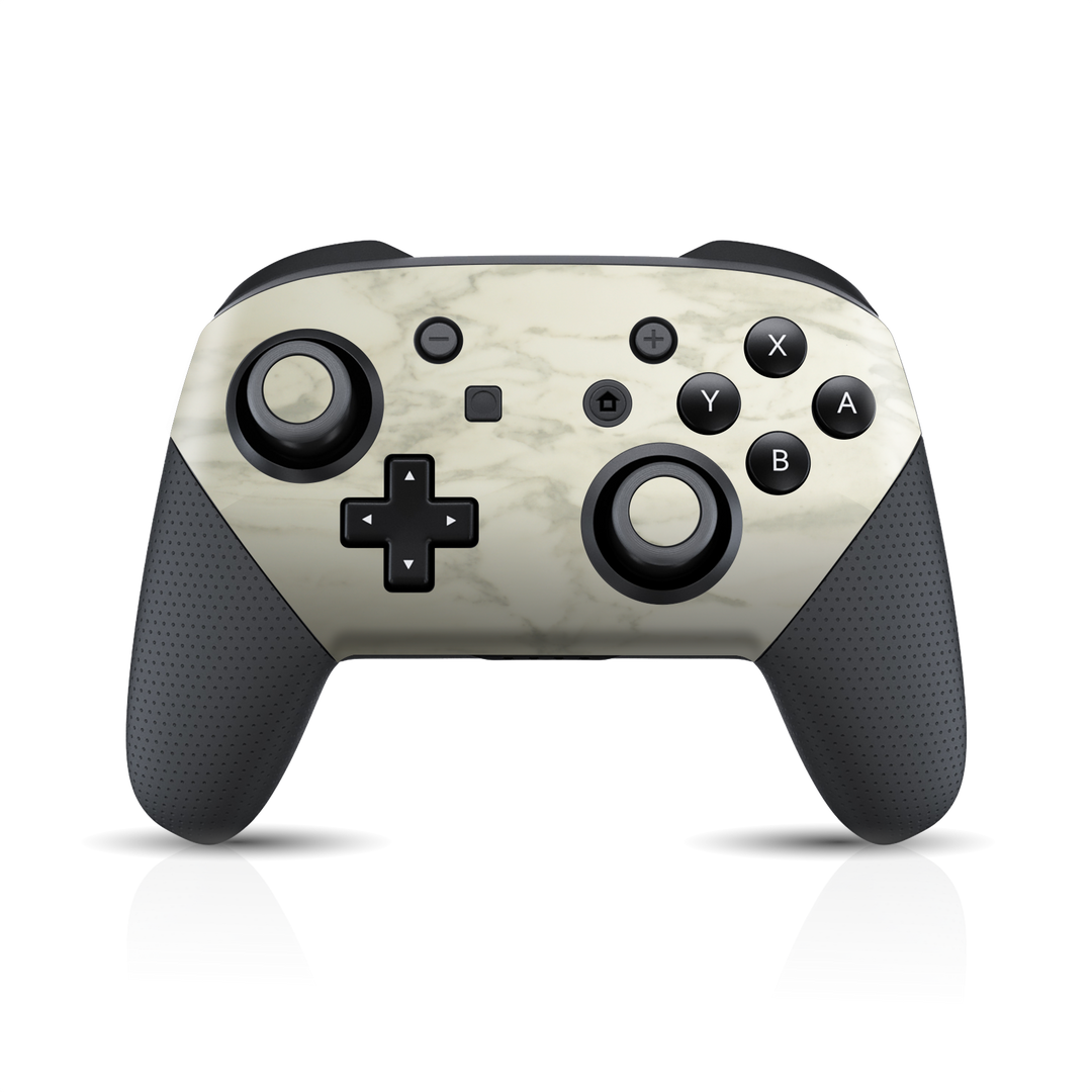 Nintendo Switch Pro Controller Luxuria White MARBLE Skin Wrap Sticker Decal Cover Protector by EasySkinz