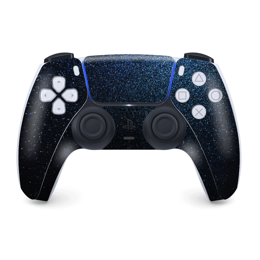 PS5 Playstation 5 DualSense Wireless Controller Skin - Midnight Blue Metallic Gloss Finish Skin Wrap Decal Cover Protector by EasySkinz | EasySkinz.com