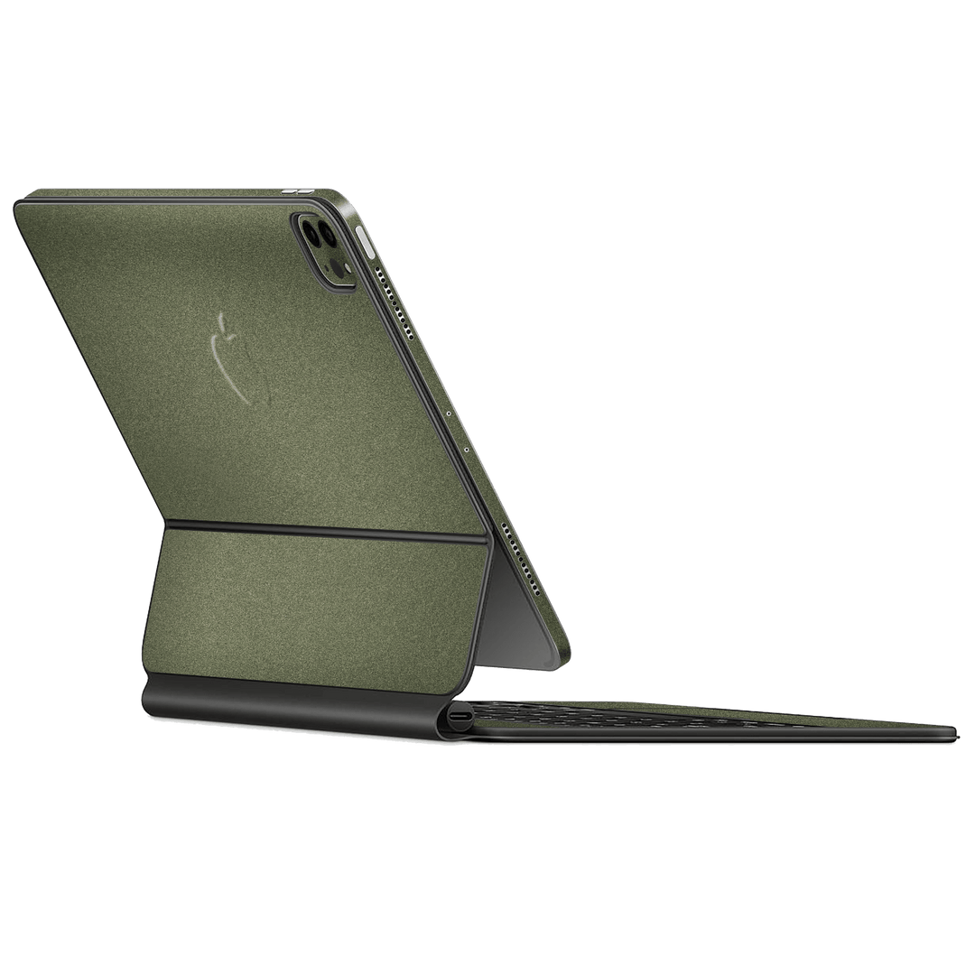 Magic Keyboard for iPad Pro 11" M1 (3rd Gen, 2021) Military Green Metallic Skin Wrap Sticker Decal Cover Protector by EasySkinz | EasySkinz.com