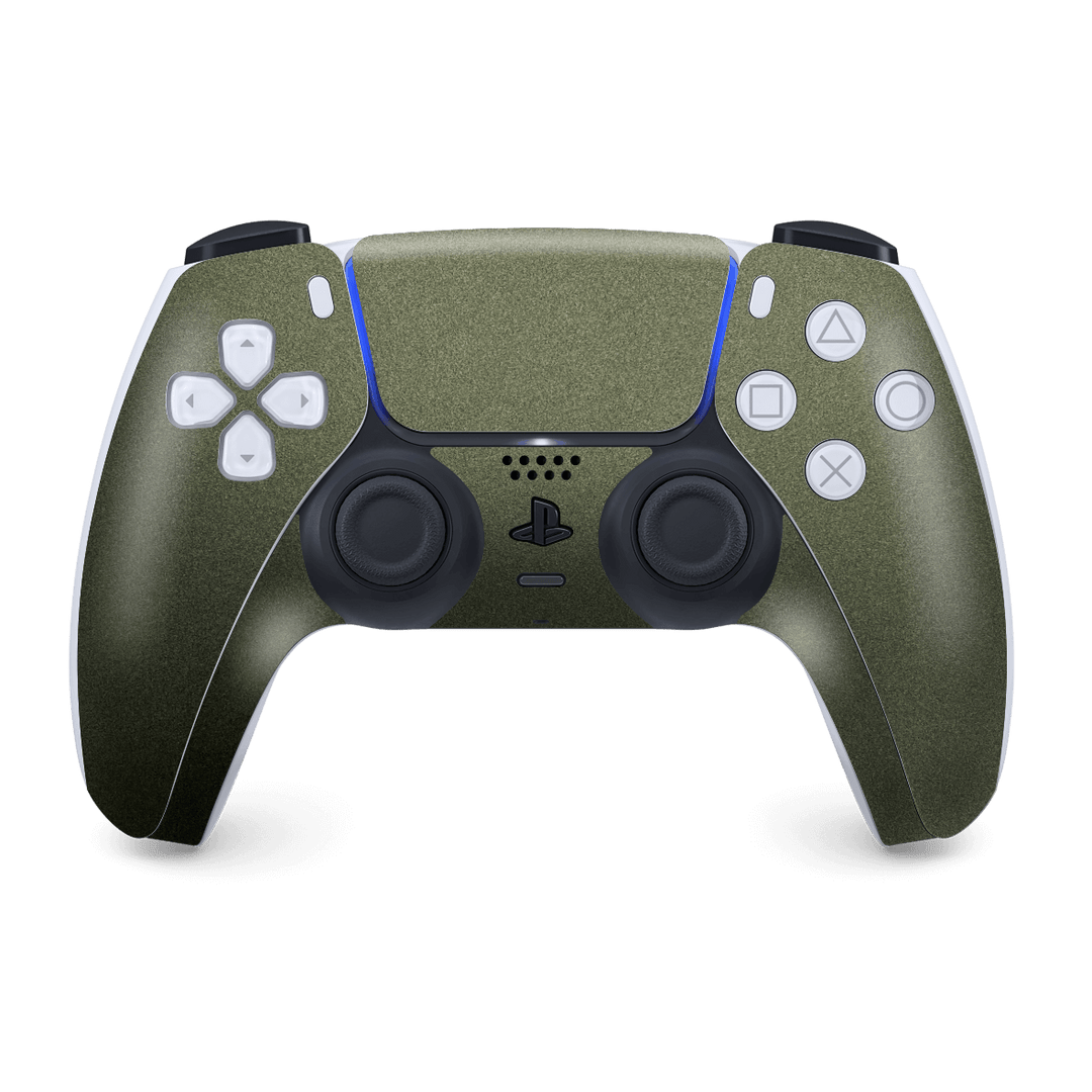 PS5 Playstation 5 DualSense Wireless Controller Skin - Military Green Metallic Matt Matte Skin Wrap Decal Cover Protector by EasySkinz | EasySkinz.com