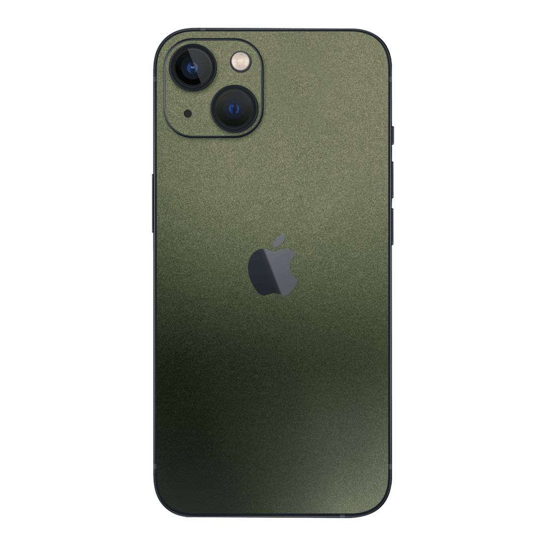 iPhone 13 Military Green Metallic Matt Matte Skin Wrap Sticker Decal Cover Protector by EasySkinz