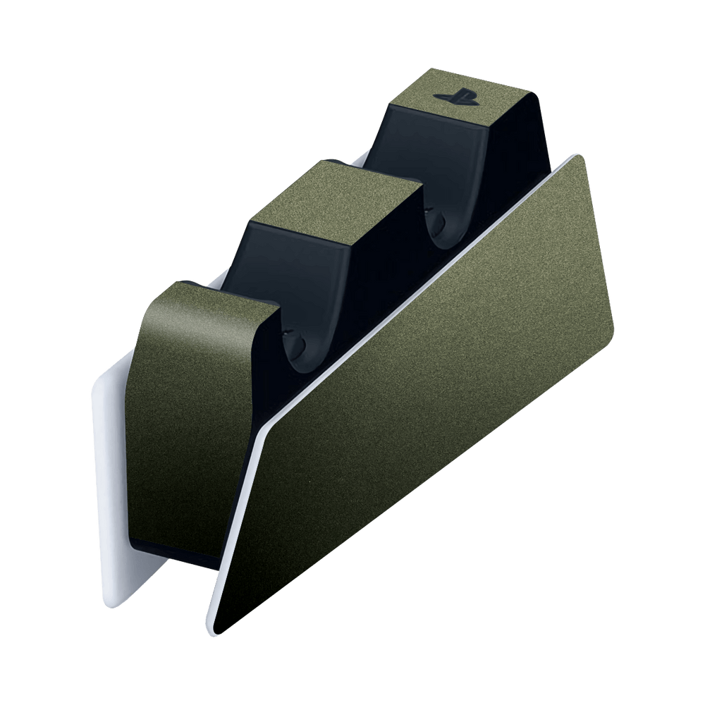 PS5 Playstation 5 DualSense Charging Station Skin - Military Green Metallic Matt Matte Skin Wrap Decal Cover Protector by EasySkinz | EasySkinz.com