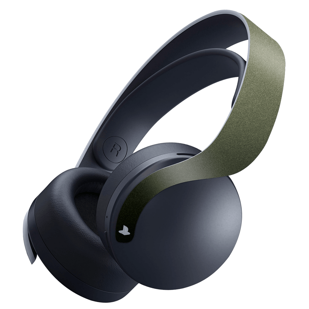 PS5 PlayStation 5 PULSE 3D Wireless Headset Skin - Military Green Metallic Matt Matte Skin Wrap Decal Cover Protector by EasySkinz | EasySkinz.com