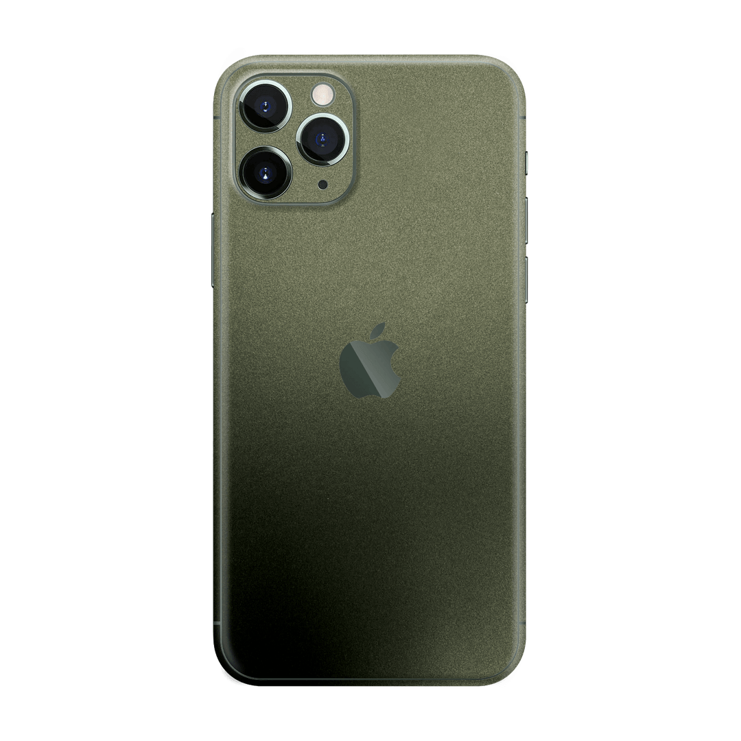 iPhone 11 Pro MAX Military Green Metallic Skin Wrap Sticker Decal Cover Protector by EasySkinz | EasySkinz.com