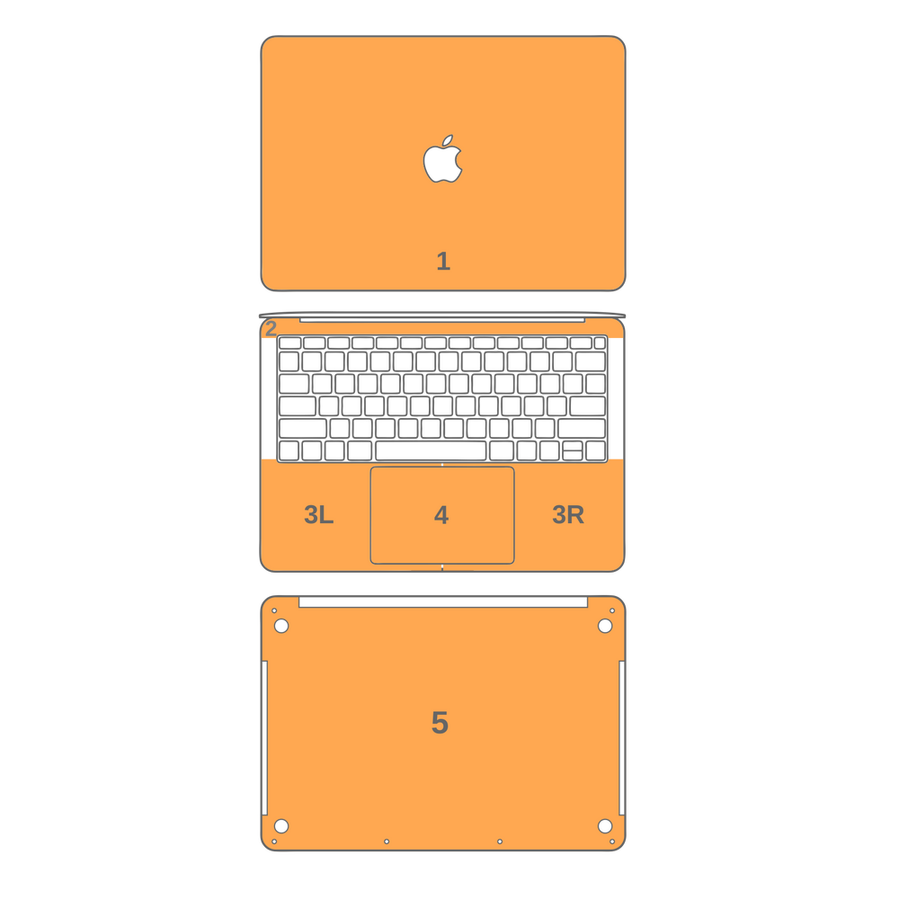 MacBook Pro 13" (No Touch Bar, 2016-2018) 3D Textured CARBON Fibre Skin - BLACK