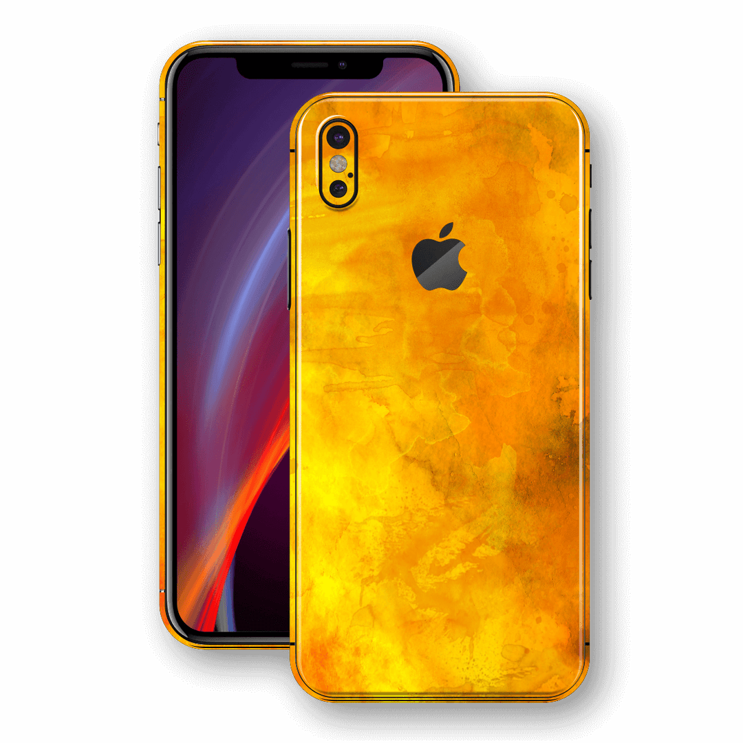 iPhone XS Print Custom Signature Abstract Orange Paint 13 Skin Wrap Decal by EasySkinz - Design 13