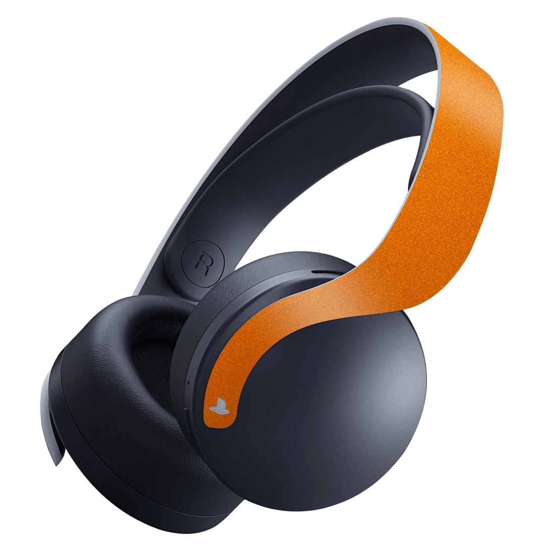 PS5 PlayStation 5 PULSE 3D Wireless Headset Skin - Fiery Orange Tuning Metallic Gloss Finish Skin Wrap Decal Cover Protector by EasySkinz | EasySkinz.com