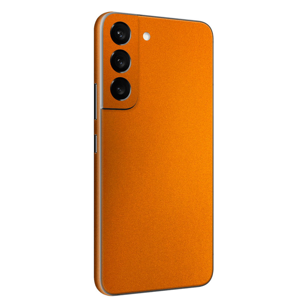 Samsung Galaxy S22+ PLUS Fiery Orange Tuning Metallic Gloss Finish Skin Wrap Sticker Decal Cover Protector by EasySkinz | EasySkinz.com