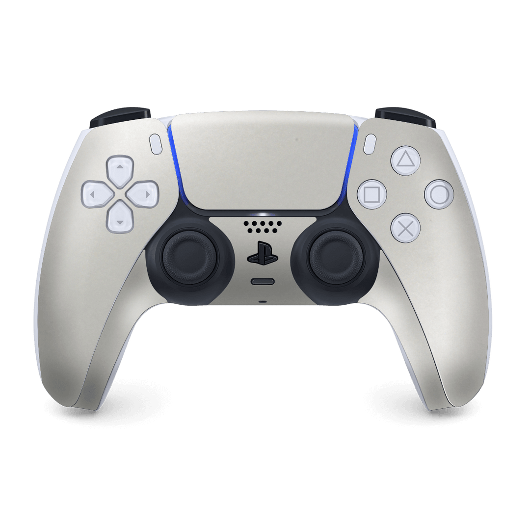 PS5 Playstation 5 DualSense Wireless Controller Skin - Satin Pearl White Matt Matte Skin Wrap Decal Cover Protector by EasySkinz | EasySkinz.com