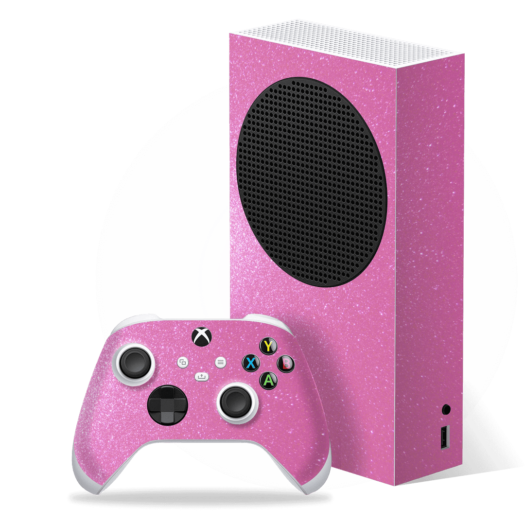 XBOX Series S Diamond PINK Shimmering, Sparkling, Glitter Skin, Wrap, Decal, Protector, Cover by EasySkinz | EasySkinz.com