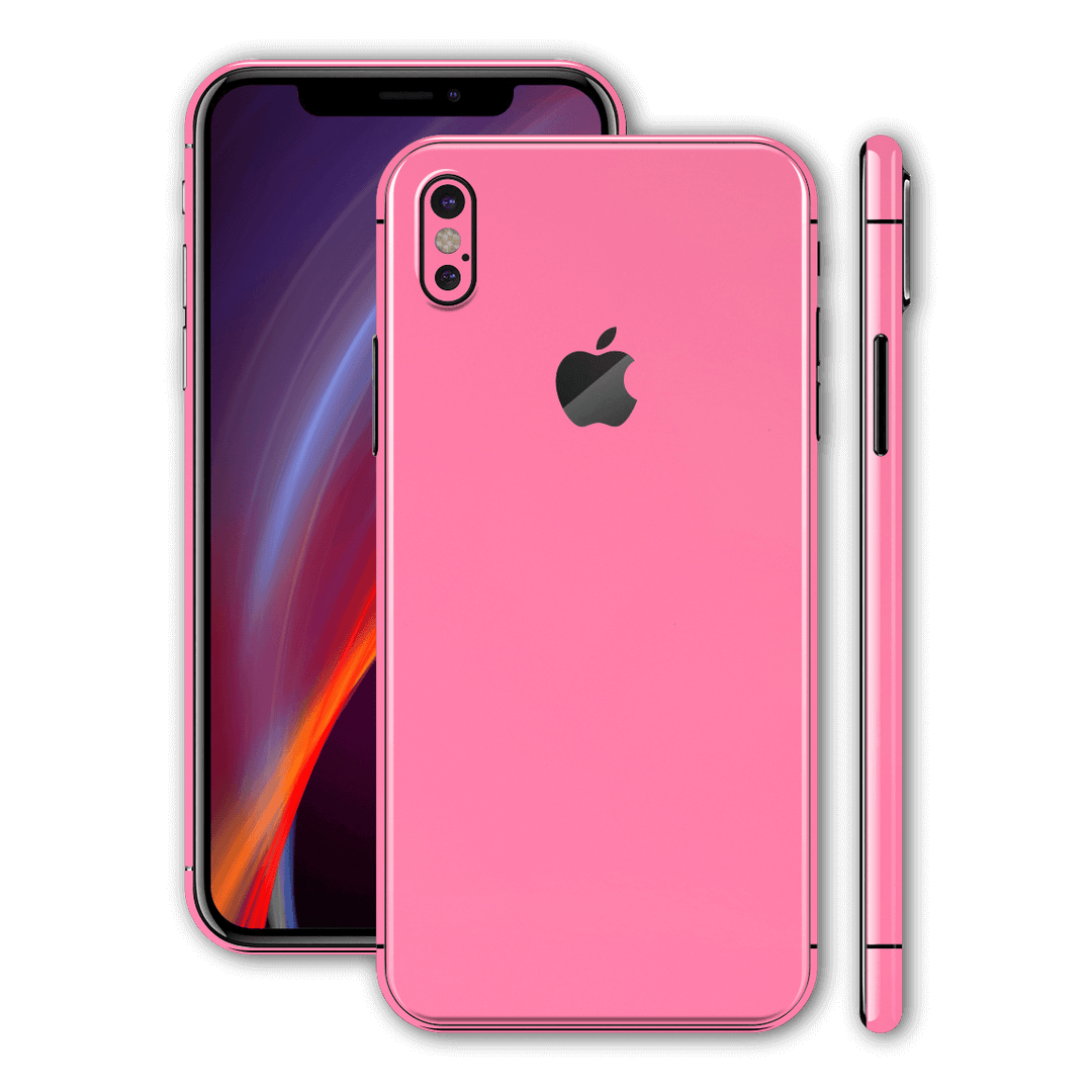 iPhone X Glossy Hot Pink Skin, Wrap, Decal, Protector, Cover by EasySkinz | EasySkinz.com