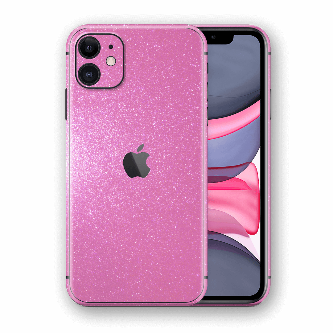 iPhone 11 Diamond PINK Shimmering, Sparkling, Glitter Skin, Wrap, Decal, Protector, Cover by EasySkinz | EasySkinz.com