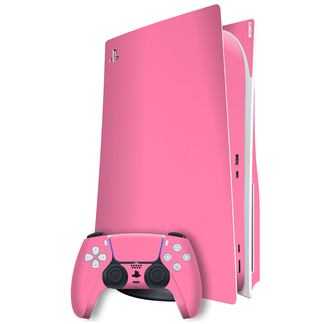 Playstation 5 (PS5) DISC Edition Gloss Glossy Hot Pink Skin Wrap Sticker Decal Cover Protector by EasySkinz | EasySkinz.com