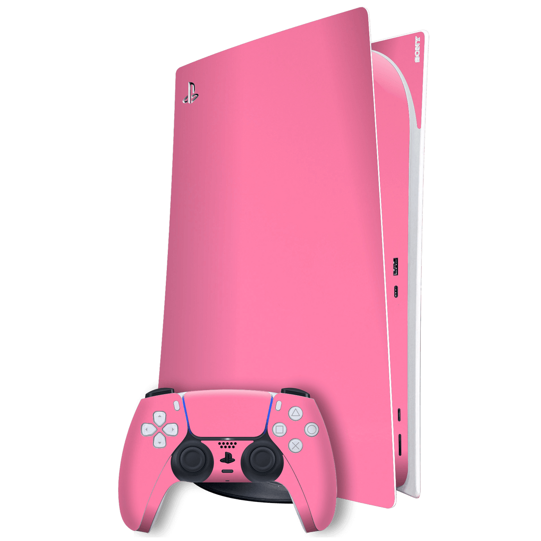 Playstation 5 (PS5) DIGITAL EDITION Gloss Glossy Hot Pink Skin Wrap Sticker Decal Cover Protector by EasySkinz | EasySkinz.com