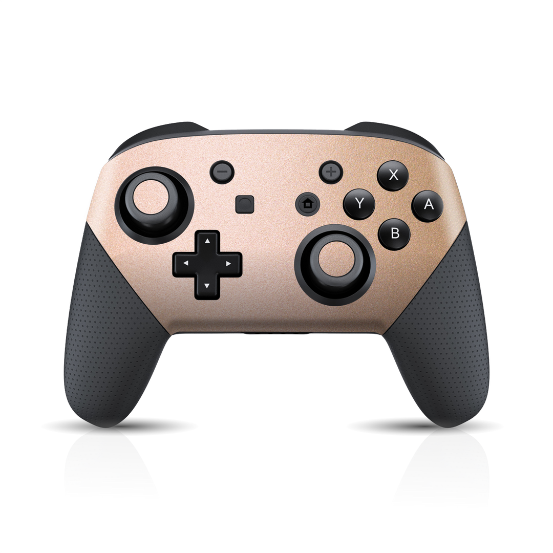 Nintendo Switch Pro Controller Luxuria Rose Gold Metallic Skin Wrap Sticker Decal Cover Protector by EasySkinz