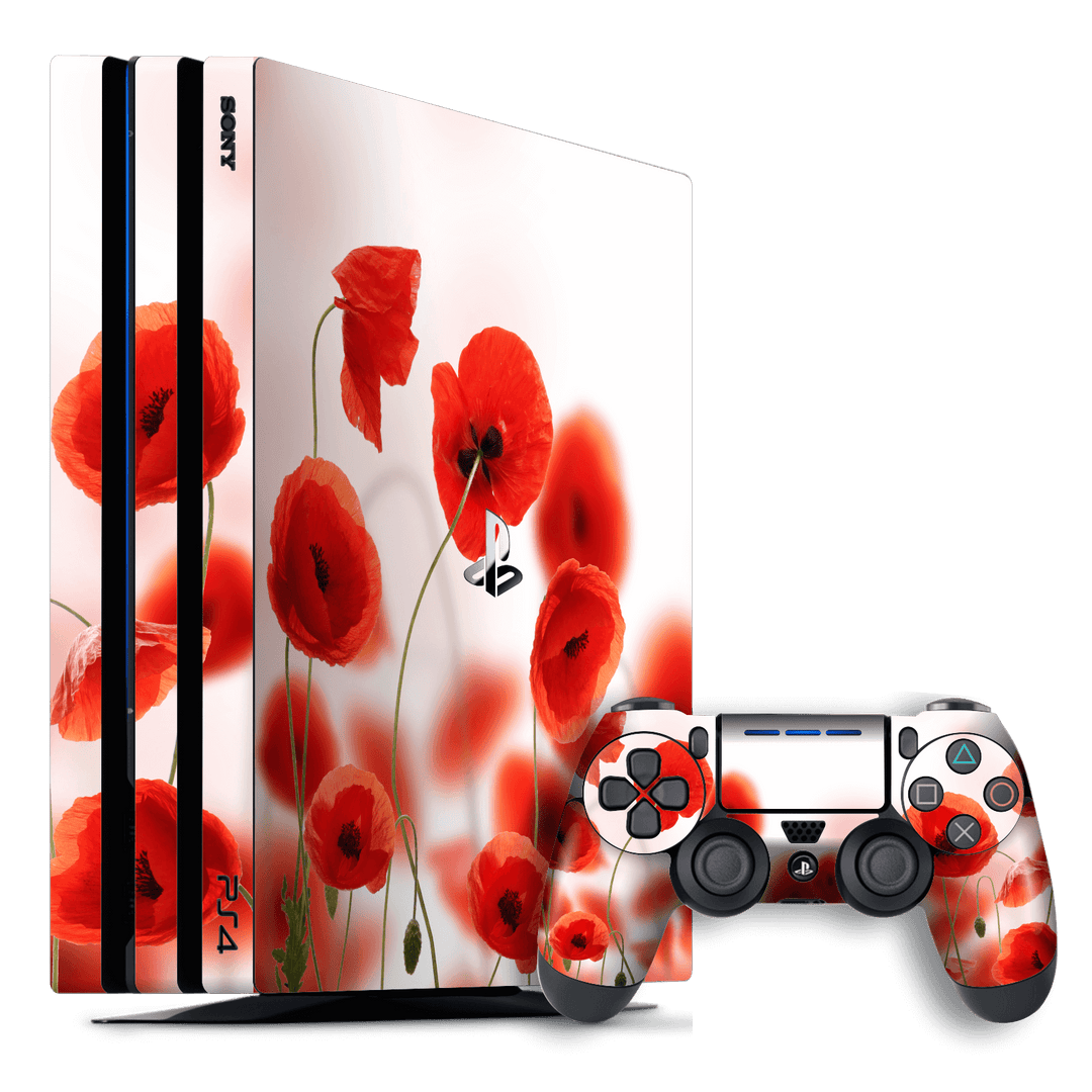Playstation 4 PRO PS4 PRO Print Custom Signature POPPIES Skin Wrap Decal by EasySkinz