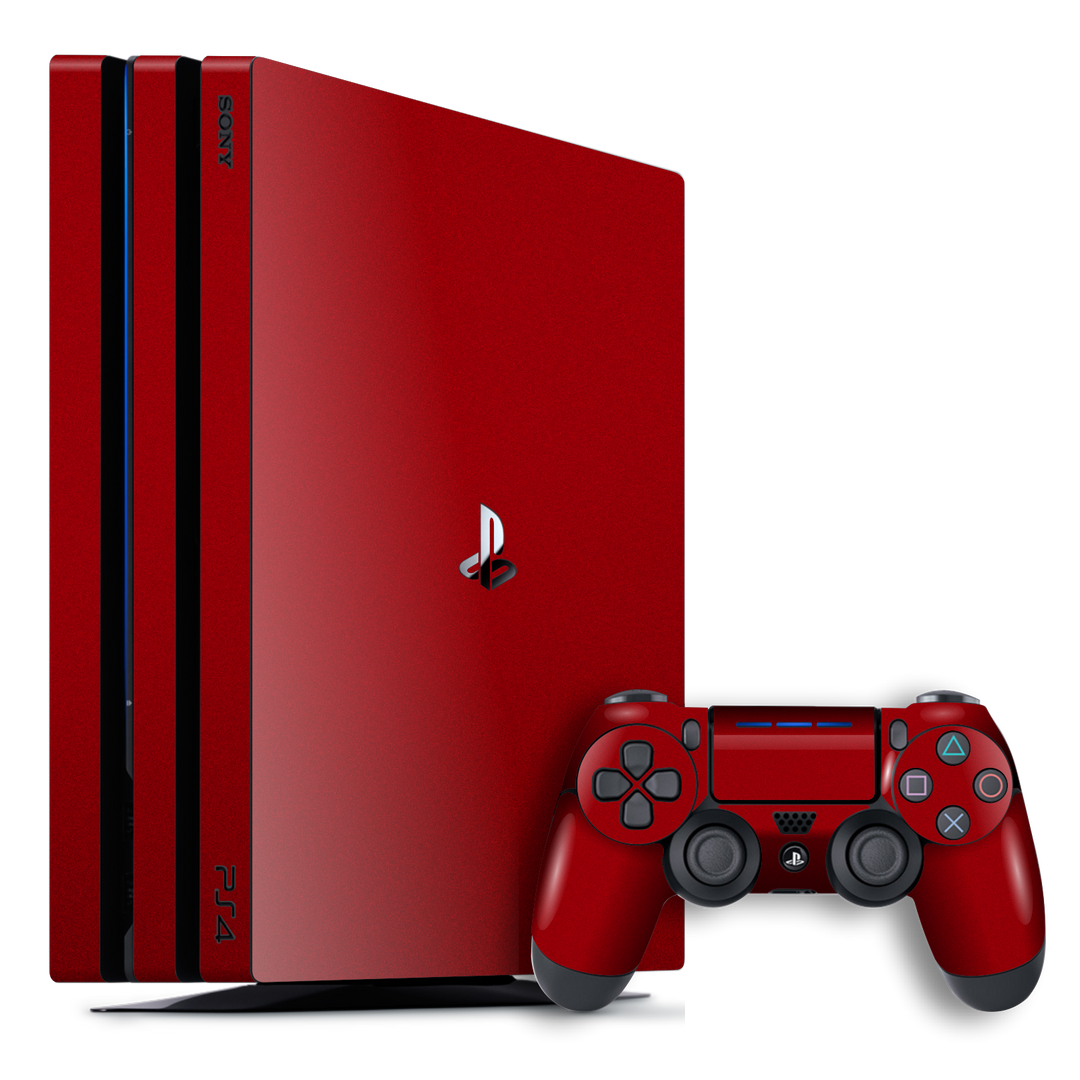 Playstation 4 PRO PS4 PRO Glossy Racing Red Metallic Skin Wrap Decal by EasySkinz
