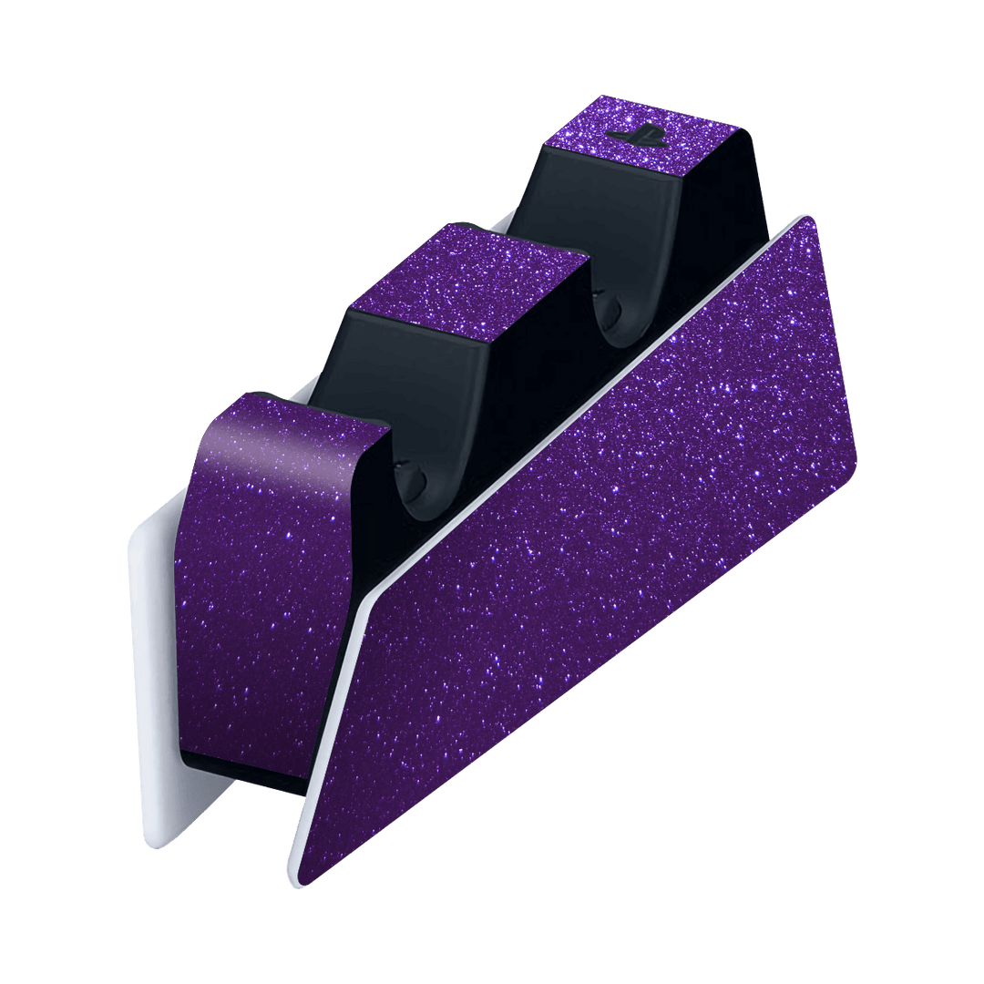 PS5 Playstation 5 DualSense Charging Station Skin - Diamond Purple Shimmering Sparkling Glitter Skin Wrap Decal Cover Protector by EasySkinz | EasySkinz.com
