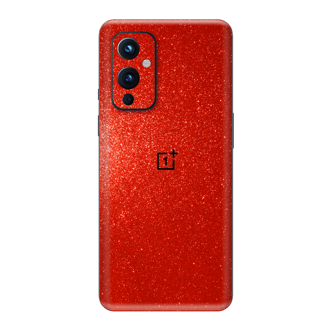 OnePlus 9 Diamond Red Shimmering Sparkling Glitter Skin Wrap Sticker Decal Cover Protector by EasySkinz