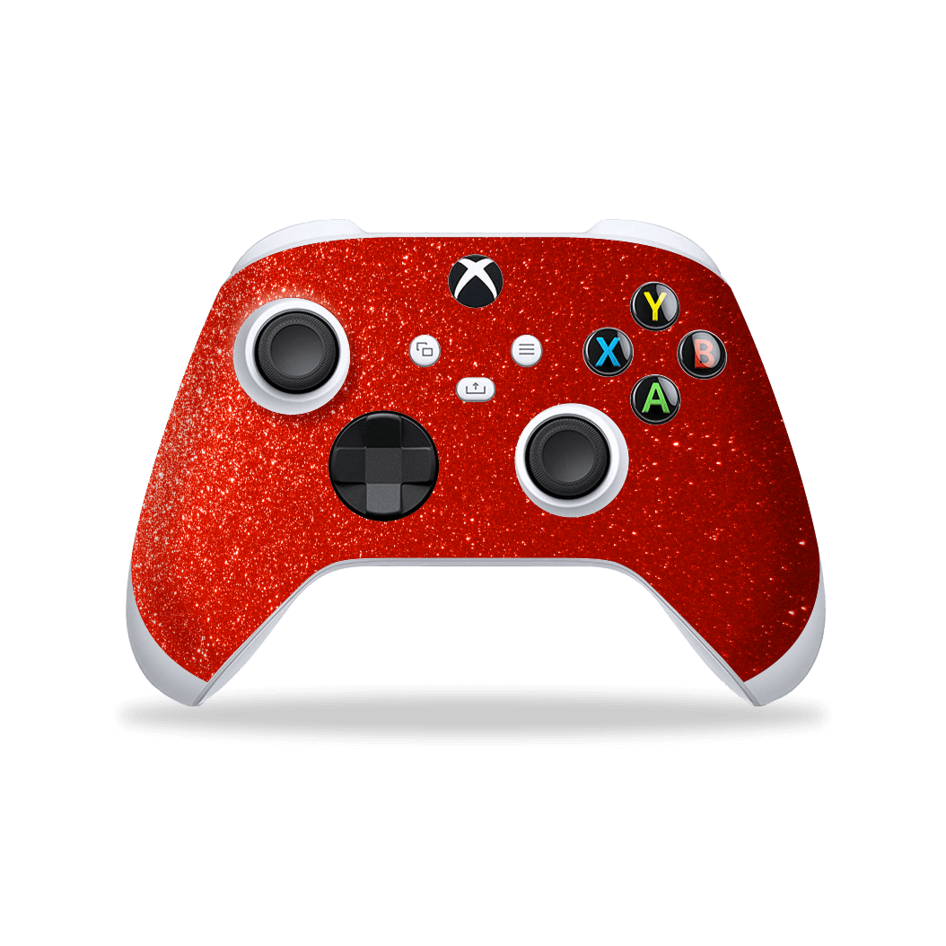 XBOX Series X CONTROLLER Skin - Diamond Red Shimmering, Sparkling, Glitter Skin, Wrap, Decal, Protector, Cover by EasySkinz | EasySkinz.com