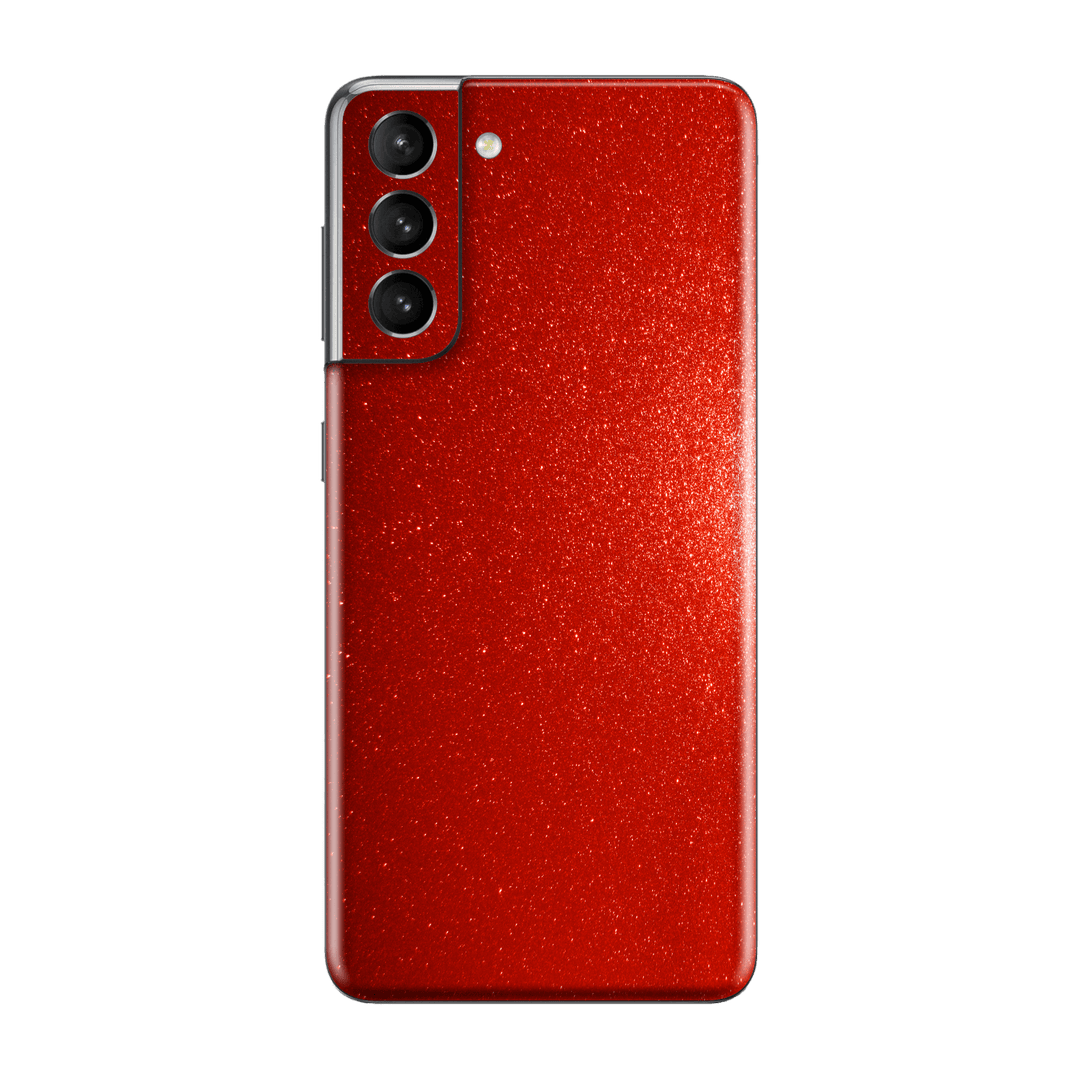 Samsung Galaxy S21+ PLUS Diamond Red Shimmering, Sparkling, Glitter Skin, Wrap, Decal, Protector, Cover by EasySkinz | EasySkinz.com