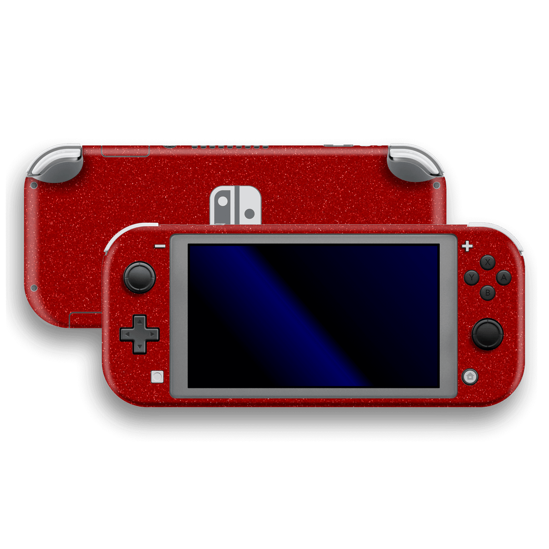 Nintendo Switch LITE Diamond RED Glitter Shimmering Skin Wrap Sticker Decal Cover Protector by EasySkinz