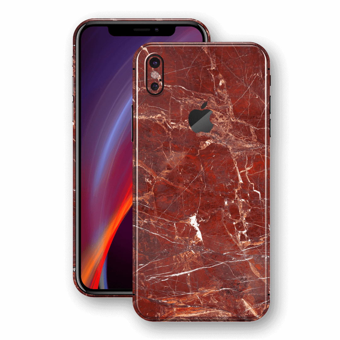 iPhone XS Print Custom Signature Marble RED Skin Wrap Decal by EasySkinz - Design 2
