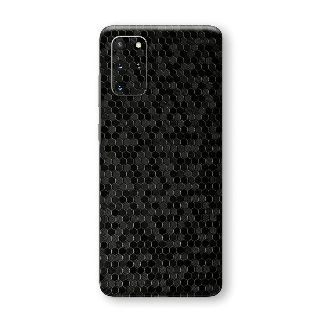Samsung Galaxy S20+ PLUS BLACK Honeycomb 3D Textured Skin Wrap Sticker Decal Cover Protector by EasySkinz