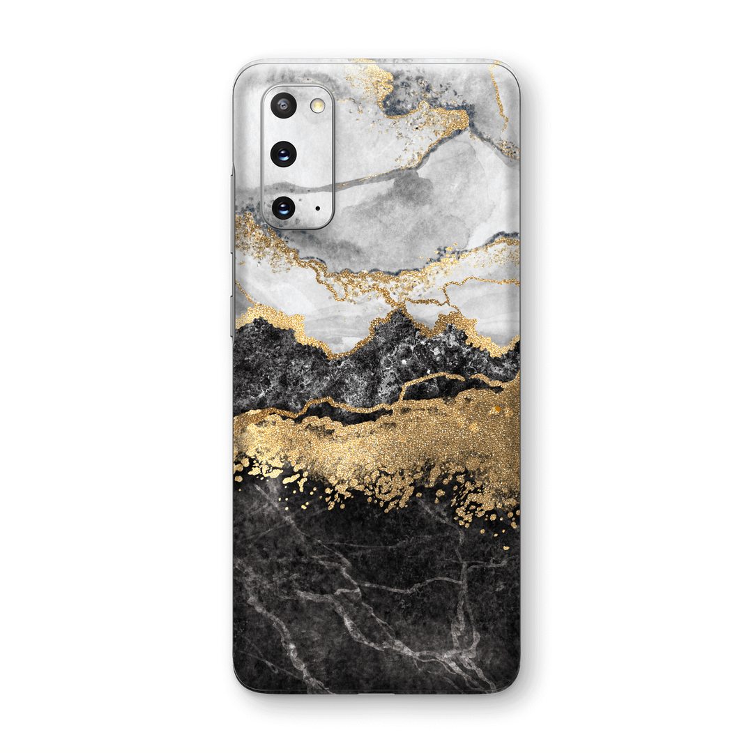 Samsung Galaxy S20 SIGNATURE Golden WHITE-Slate Marble Skin, Wrap, Decal, Protector, Cover by EasySkinz | EasySkinz.com