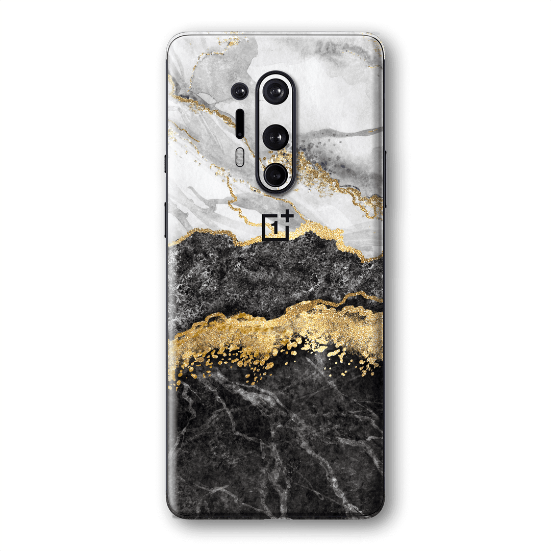 OnePlus 8 PRO SIGNATURE Golden WHITE-Slate Marble Skin, Wrap, Decal, Protector, Cover by EasySkinz | EasySkinz.com
