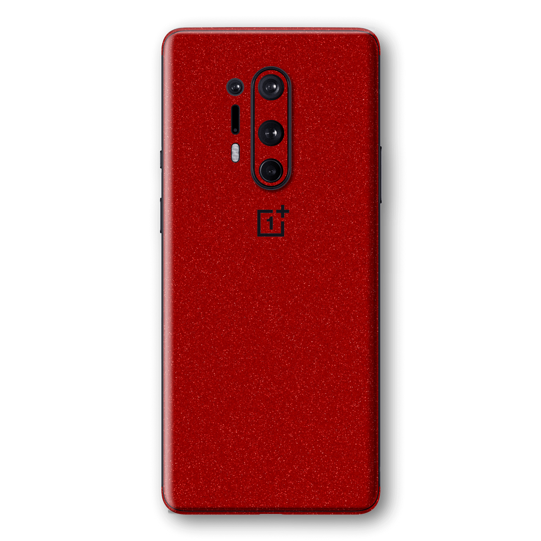 OnePlus 8 PRO Diamond Red Shimmering, Sparkling, Glitter Skin Wrap Sticker Decal Cover Protector by EasySkinz
