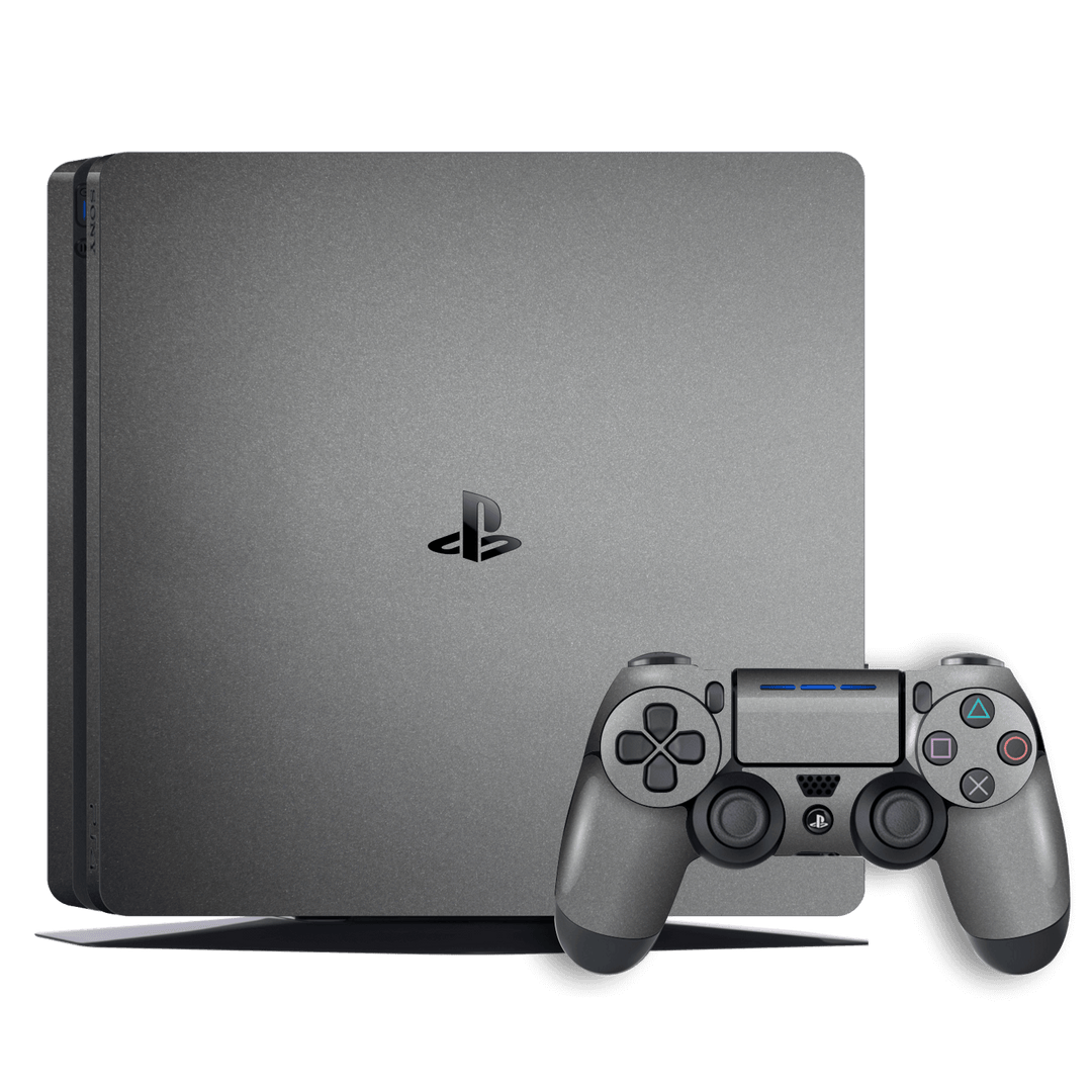 Playstation 4 SLIM PS4 Slim Space Grey Metallic Skin Wrap Decal by EasySkinz