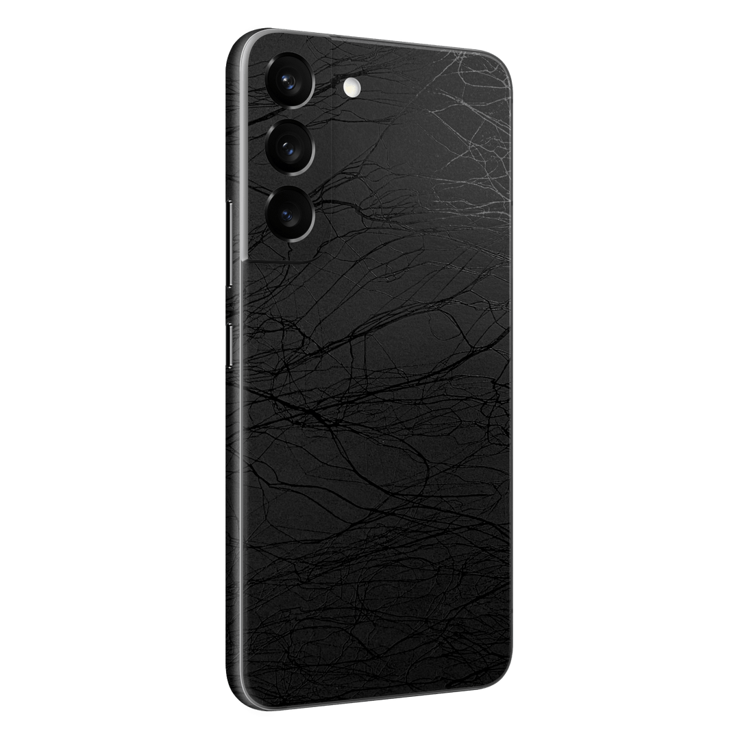 Samsung Galaxy S22 Luxuria Black Web Net Mesh Cocoon 3D Textured Skin Wrap Decal Cover Protector by EasySkinz | EasySkinz.com