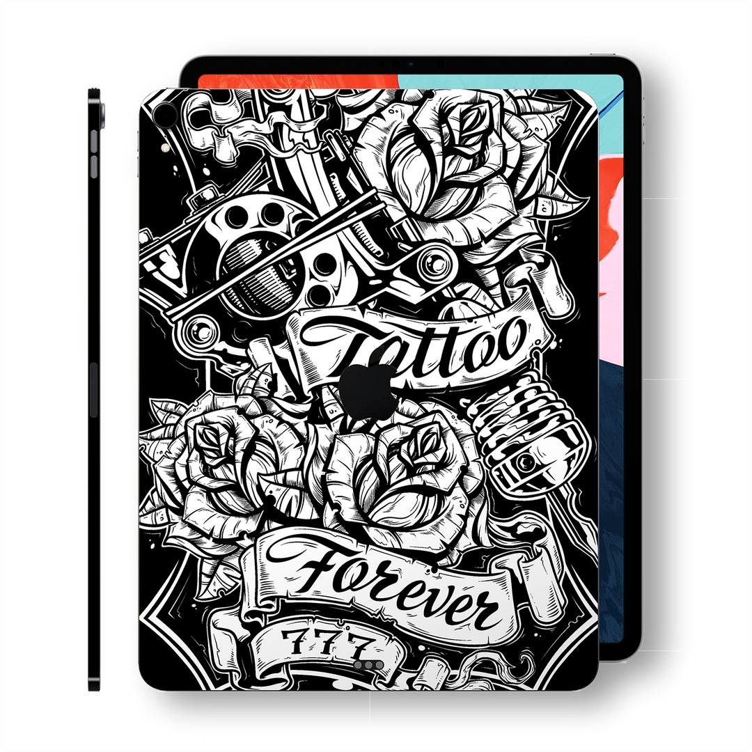 iPad PRO 12.9" inch 3rd Generation 2018 Signature Tattoo Forever Printed Skin Wrap Decal Protector | EasySkinz