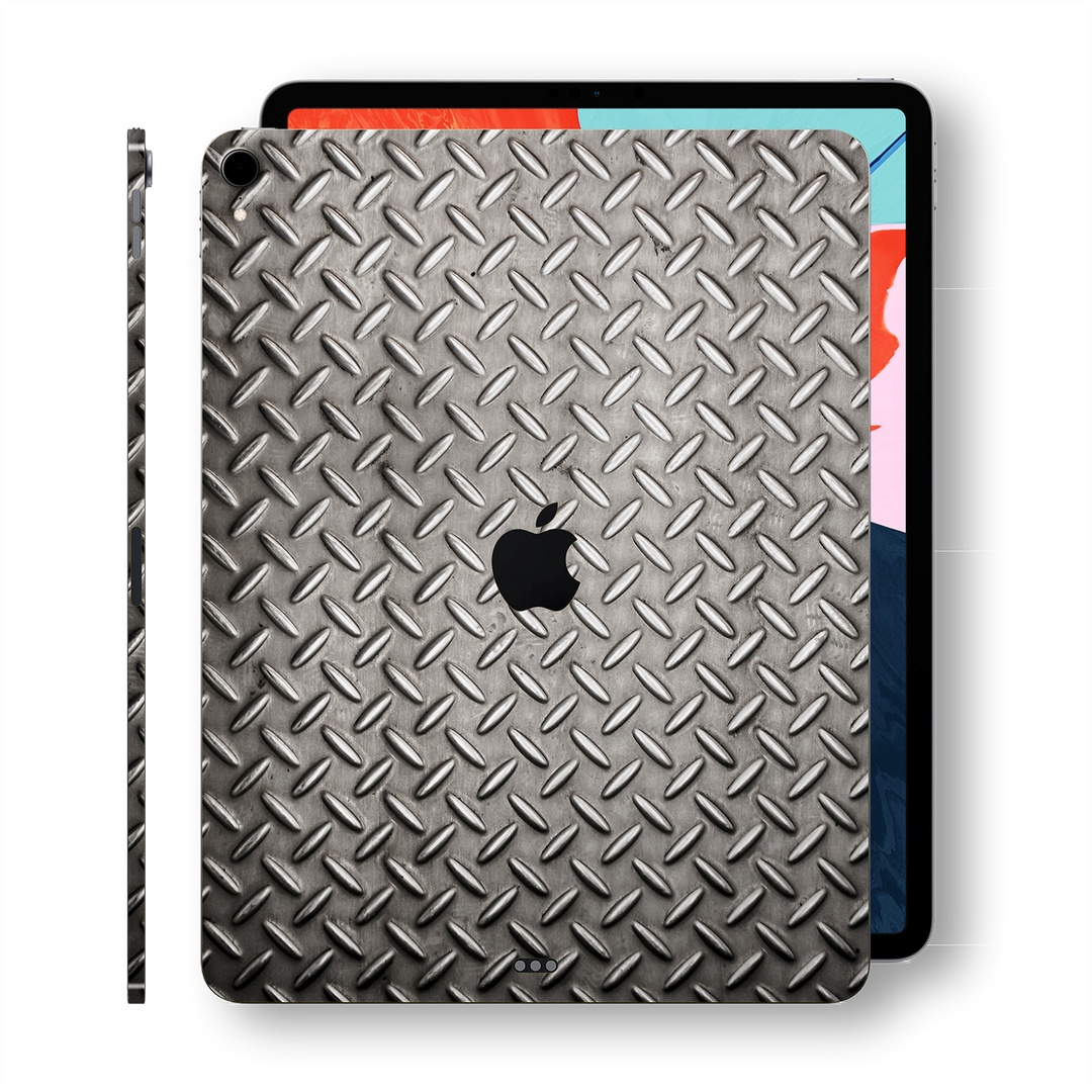 iPad PRO 12.9" inch 3rd Generation 2018 Signature Diamond Steel Plate Skin Wrap Decal Protector | EasySkinz