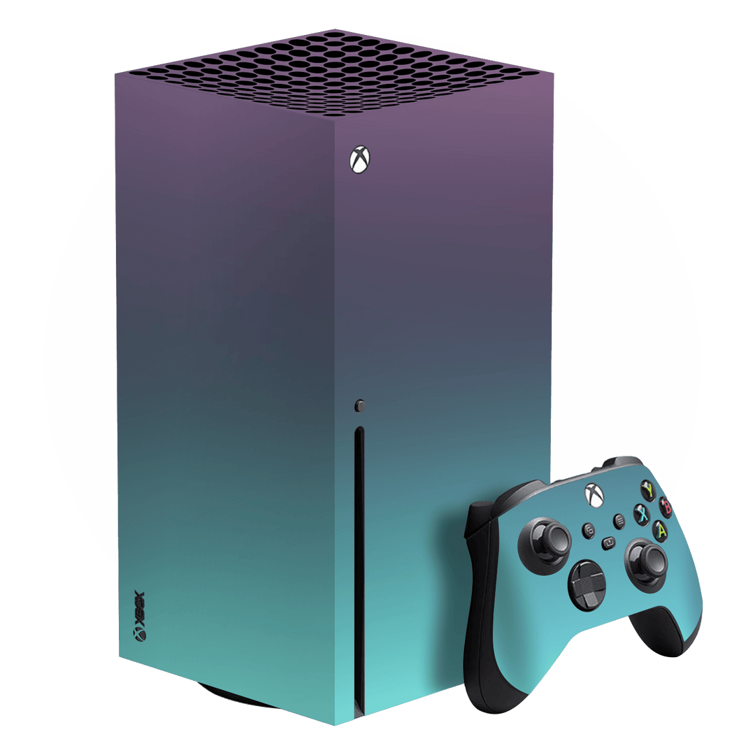 XBOX Series X Chameleon Turquoise Lavender Colour-changing Skin, Wrap, Decal, Protector, Cover by EasySkinz | EasySkinz.com