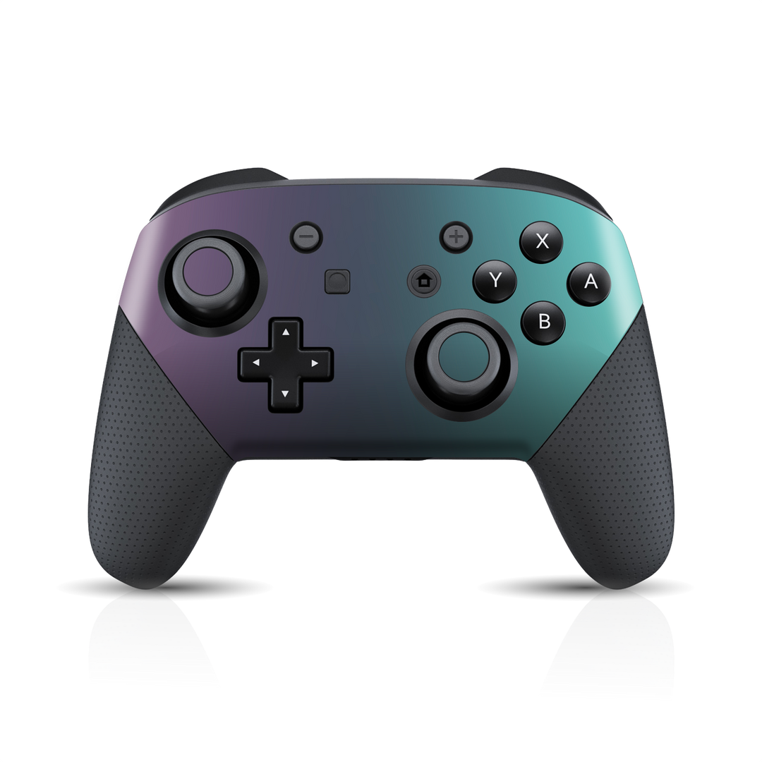 Nintendo Switch Pro Controller Chameleon Turquoise Lavender Skin Wrap Sticker Decal Cover Protector by EasySkinz