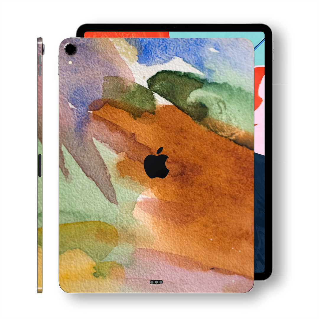 iPad PRO 12.9" inch 3rd Generation 2018 Signature Warm Watercolour PASTEL Printed Skin Wrap Decal Protector | EasySkinz