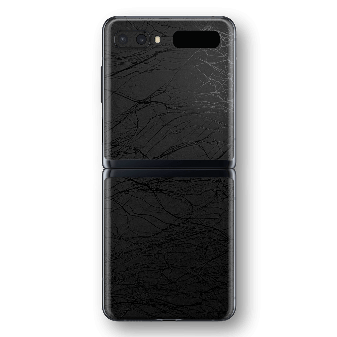 Samsung Galaxy Z Flip 5G Luxuria Black Web Net Mesh Cocoon  3D Textured Skin Wrap Decal Cover Protector by EasySkinz | EasySkinz.com
