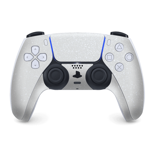 PS5 Playstation 5 DualSense Wireless Controller Skin - Diamond White Shimmering Sparkling Glitter Skin Wrap Decal Cover Protector by EasySkinz | EasySkinz.com