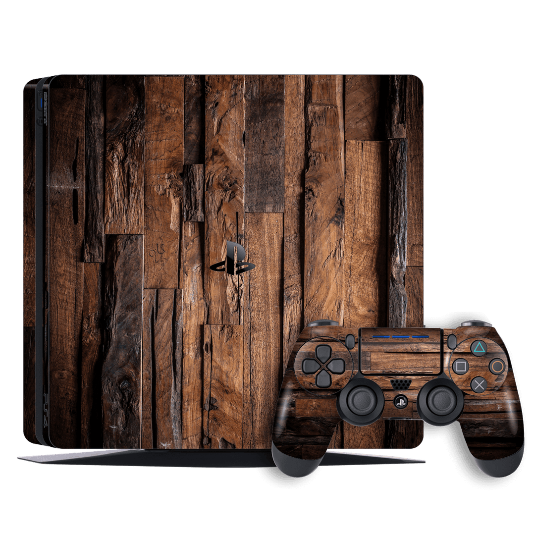 Playstation 4 SLIM PS4 Signature WOOD Skin Wrap Decal by EasySkinz