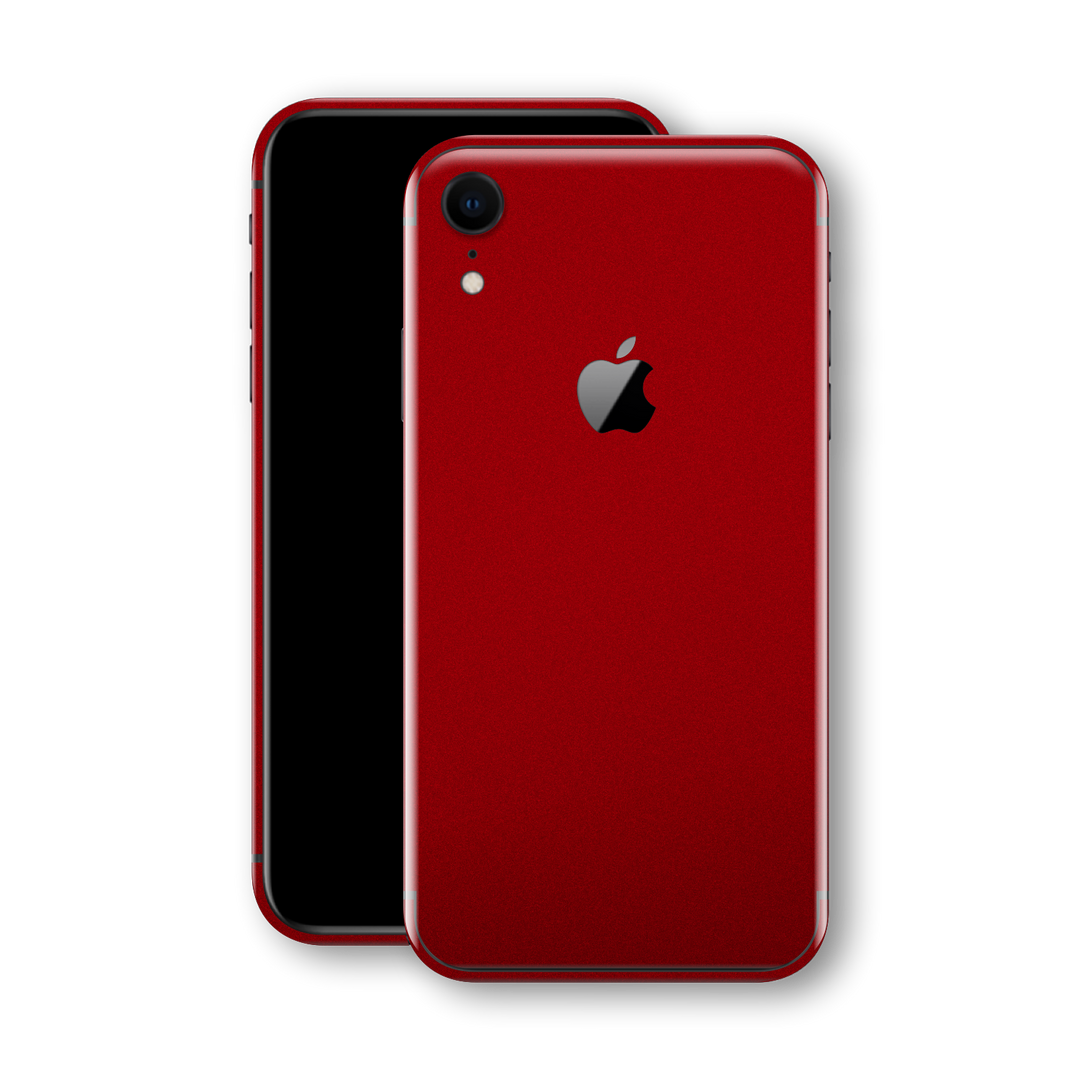 iPhone XR Racing Red Metallic Gloss Finish Skin Wrap Sticker Decal Cover Protector by EasySkinz | EasySkinz.com